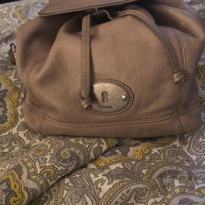 Fossil leather backpack